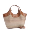 Bolsa Tote Couro Marrom/Ráfia Colorida - imagem 2