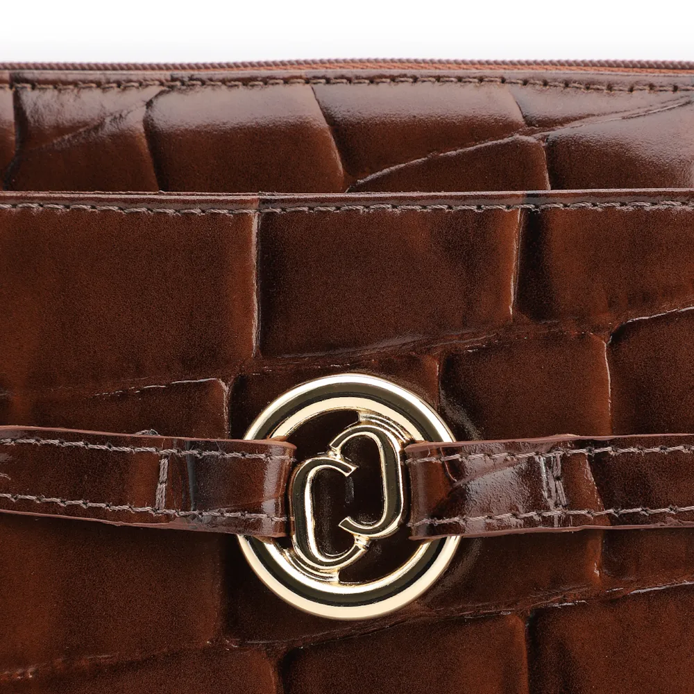 Bolsa Tote Couro Maxi Croco Marrom - imagem 7