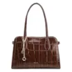  Bolsa Tote Couro Maxi Croco Marrom - imagem 1