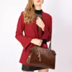  Bolsa Tote Couro Maxi Croco Marrom - imagem 2