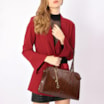  Bolsa Tote Couro Maxi Croco Marrom - imagem 2