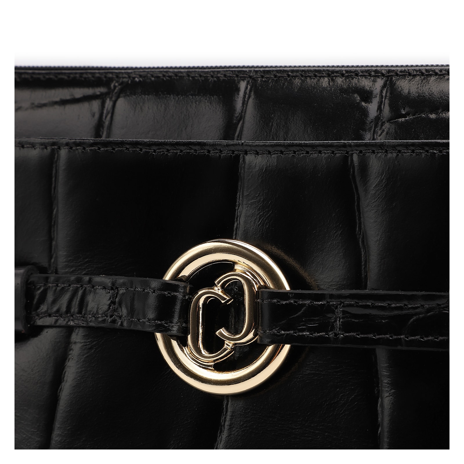Bolsa Tote Couro Maxi Croco Preto