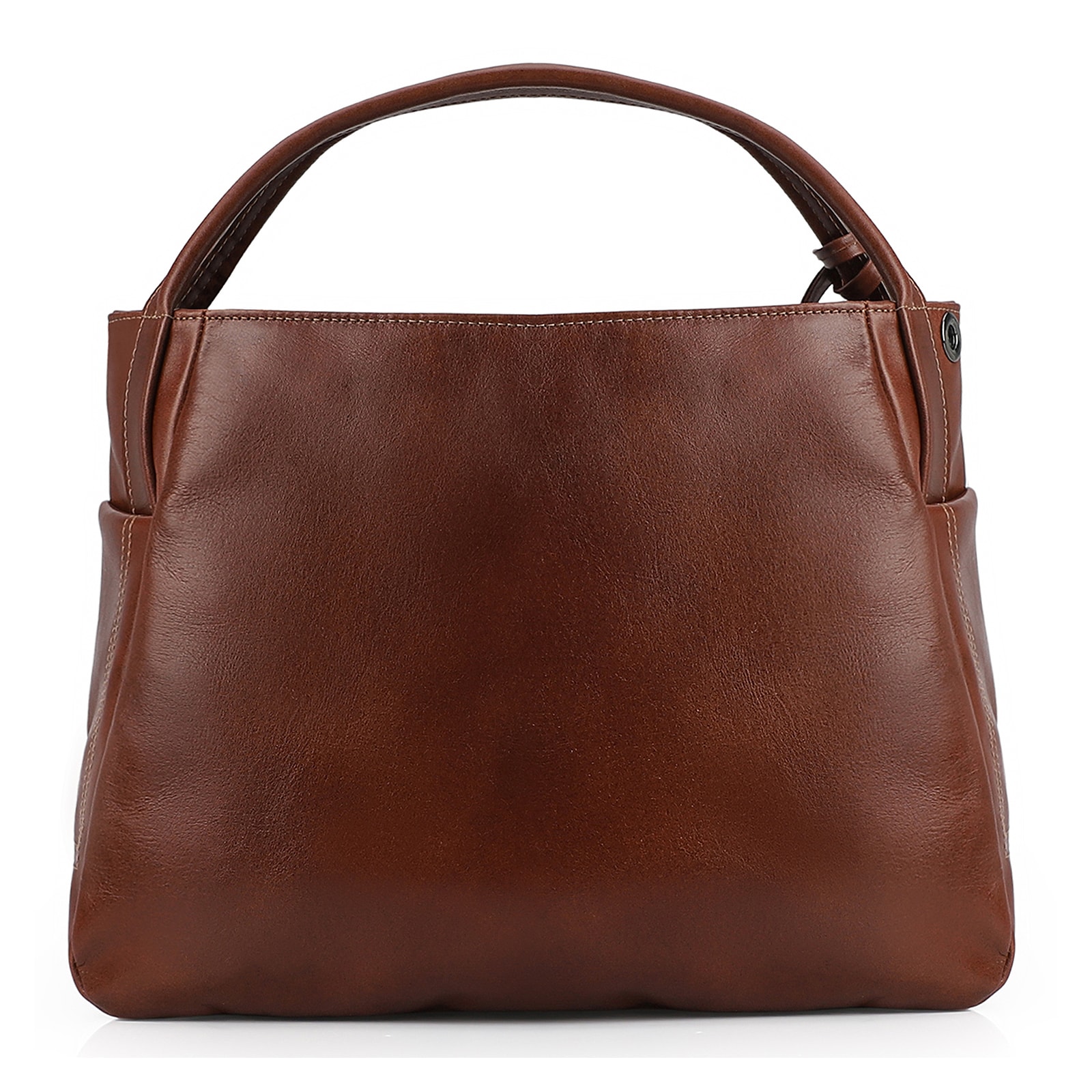 Bolsa Tote Couro Mogno/Biscuit