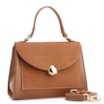Bolsa Tote Couro Nobuck Croco/Couro Marrom Claro - imagem 3