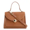 Bolsa Tote Couro Nobuck Croco/Couro Marrom Claro - imagem 1
