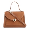 Bolsa Tote Couro Nobuck Croco/Couro Marrom Claro - imagem 1