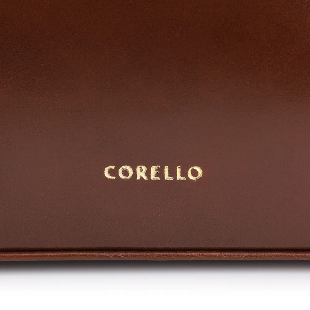 Bolsa Tote Couro Nobuck Croco/Couro Marrom Escuro - imagem 6