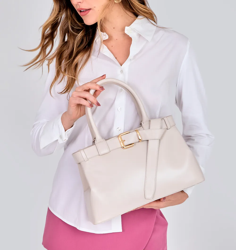 Bolsa Tote Couro Off White - imagem 2