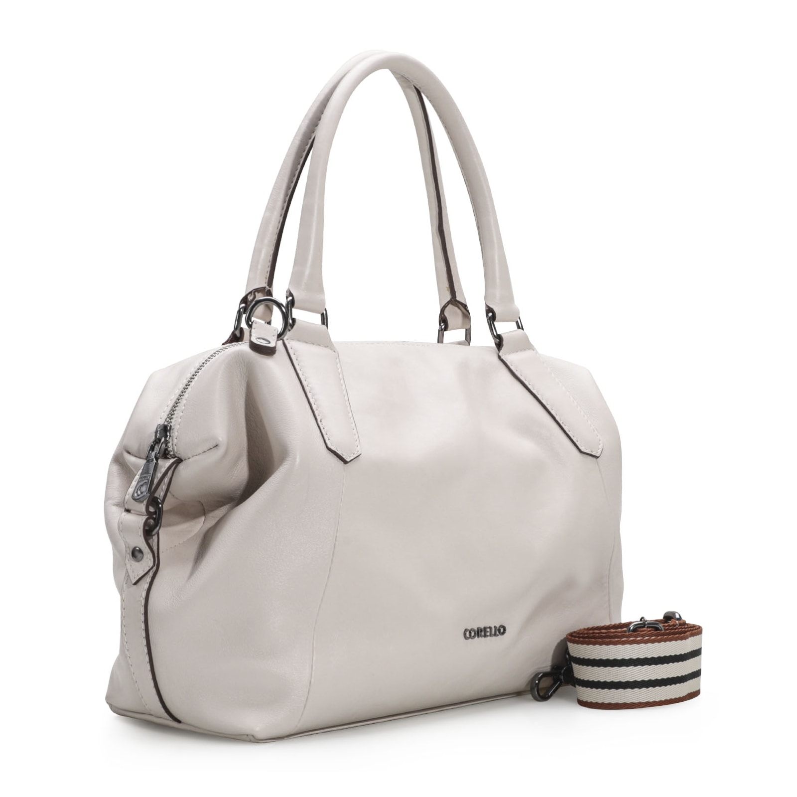 Bolsa Tote Couro Off White