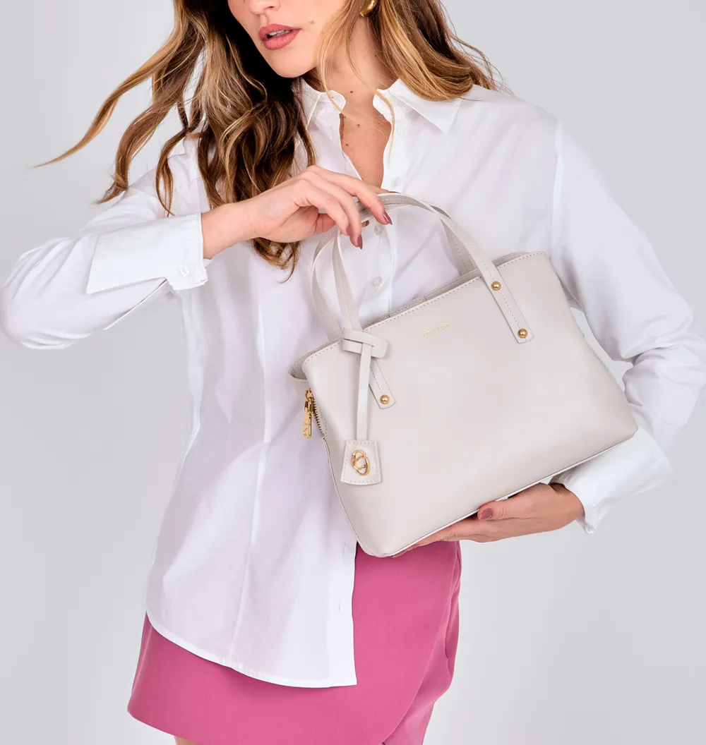Bolsa Tote Couro Off White - imagem 2