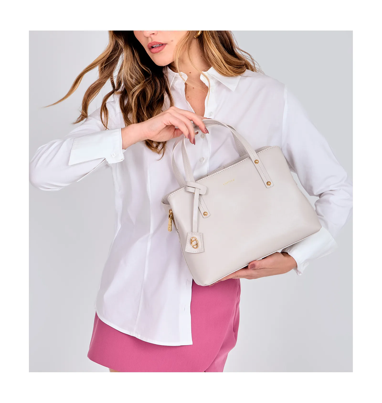 Bolsa Tote Couro Off White