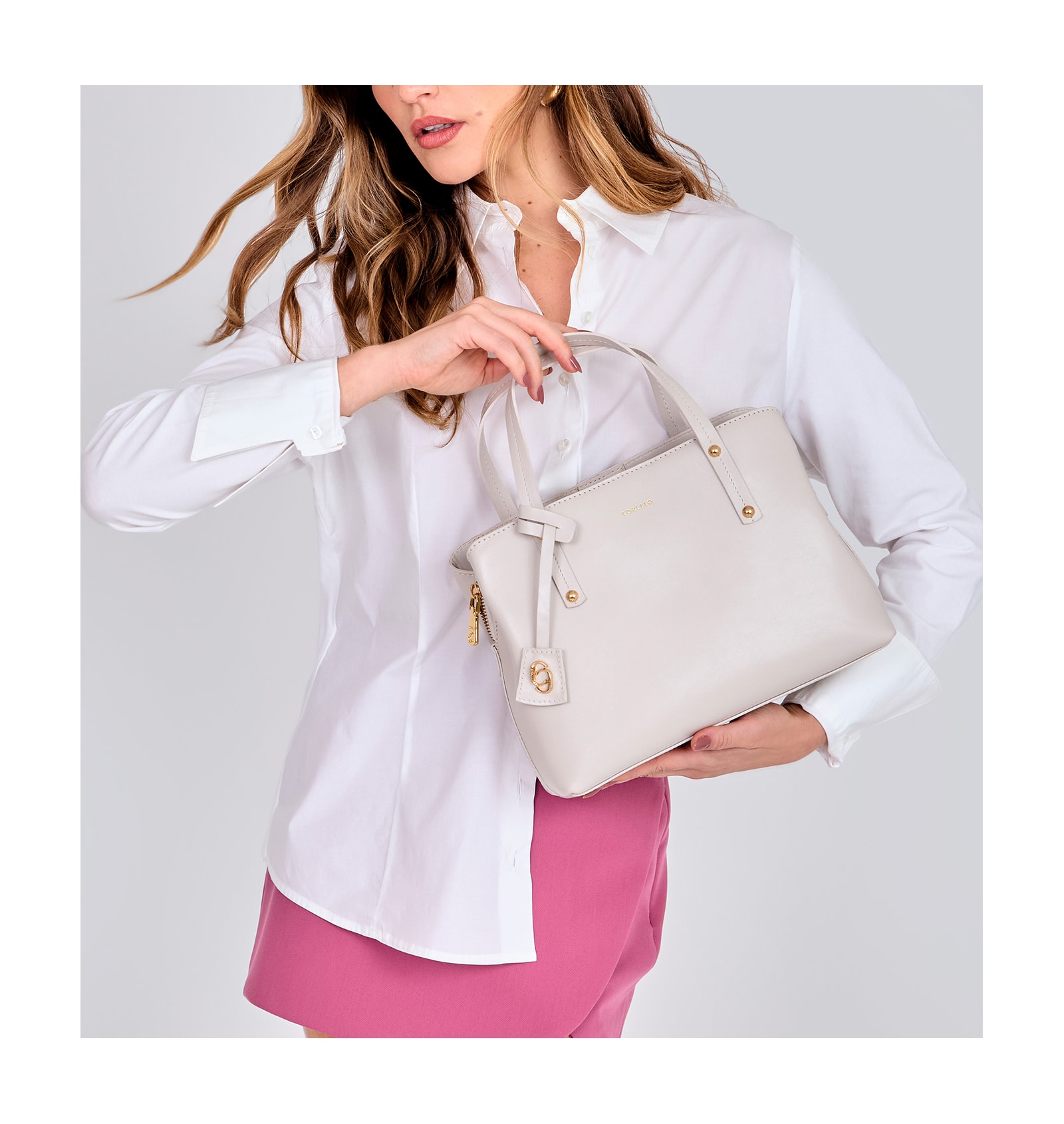 Bolsa Tote Couro Off White