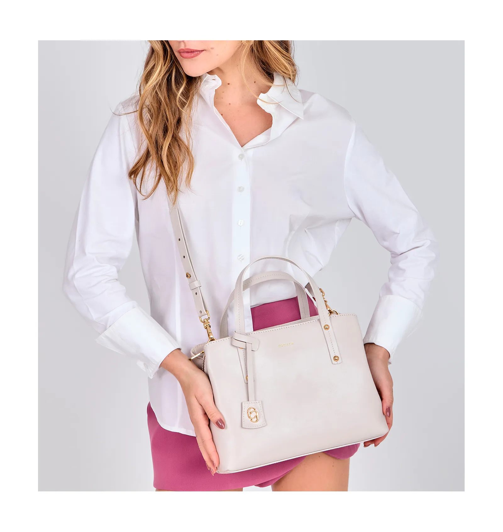 Bolsa Tote Couro Off White