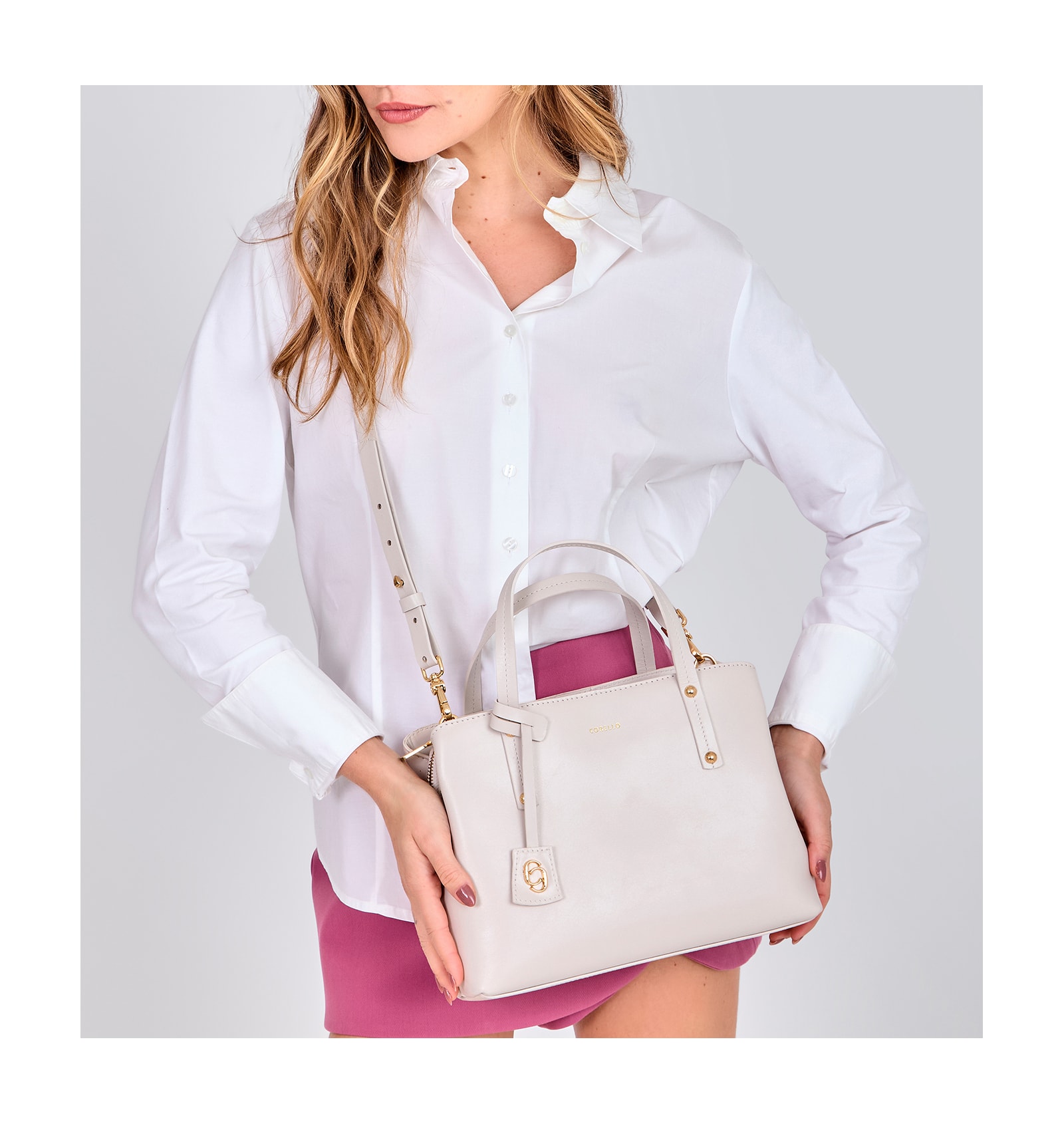 Bolsa Tote Couro Off White