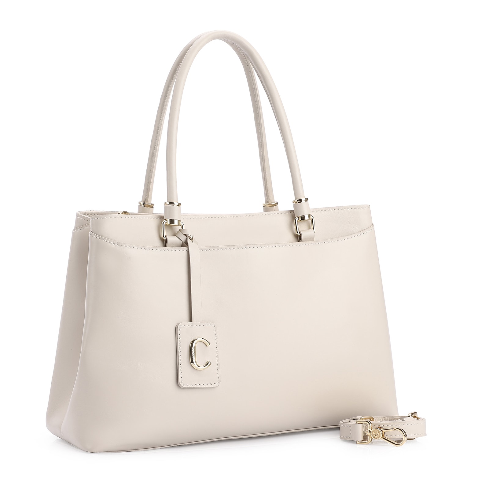 Bolsa Tote Couro Off White