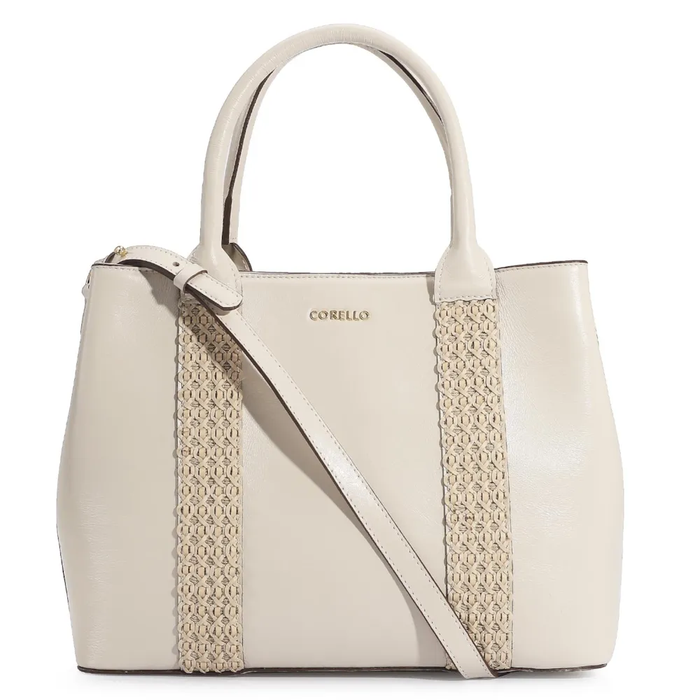 Bolsa Tote Couro Off White