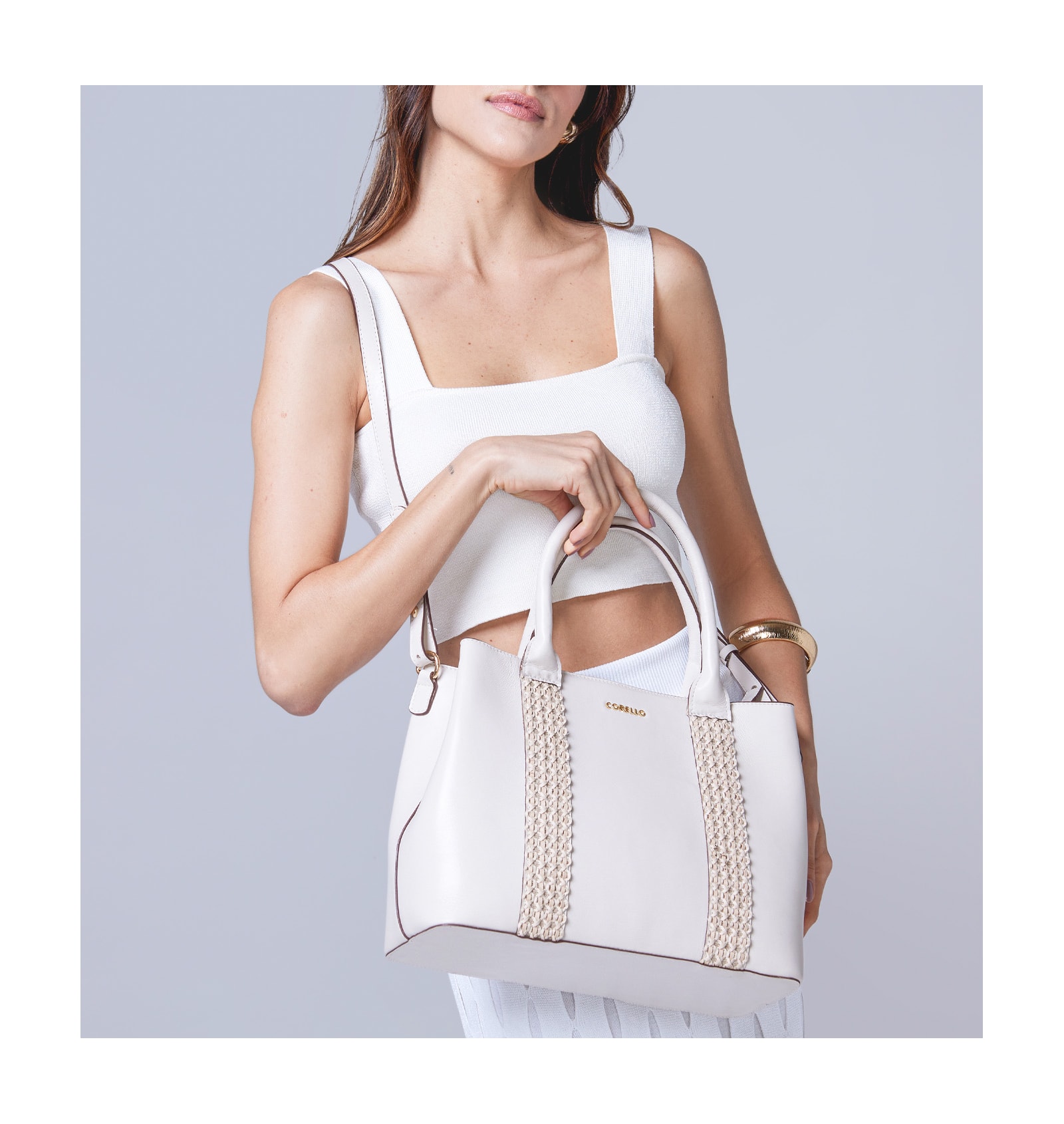 Bolsa Tote Couro Off White