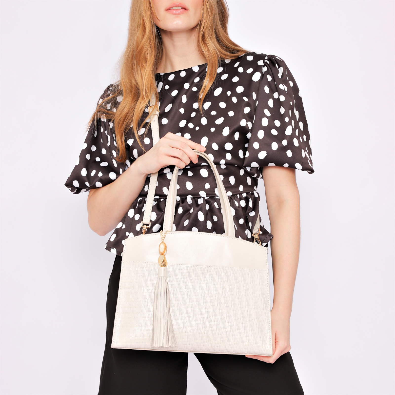 Bolsa Tote Couro Off White