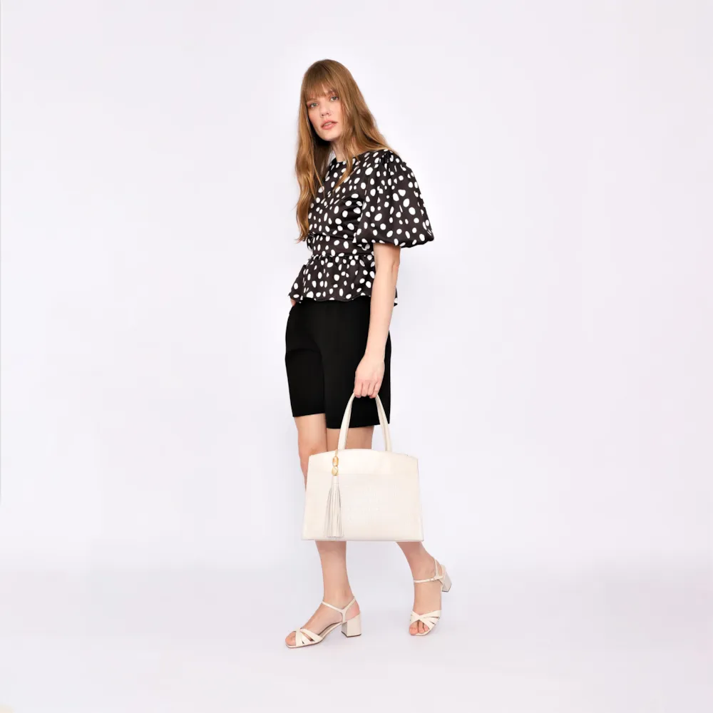 Bolsa Tote Couro Off White - imagem 7