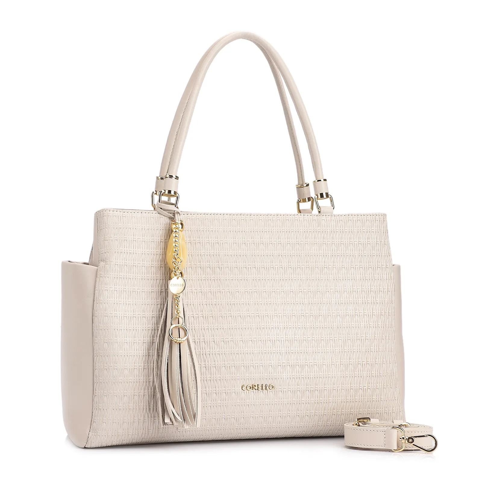 Bolsa Tote Couro Off White