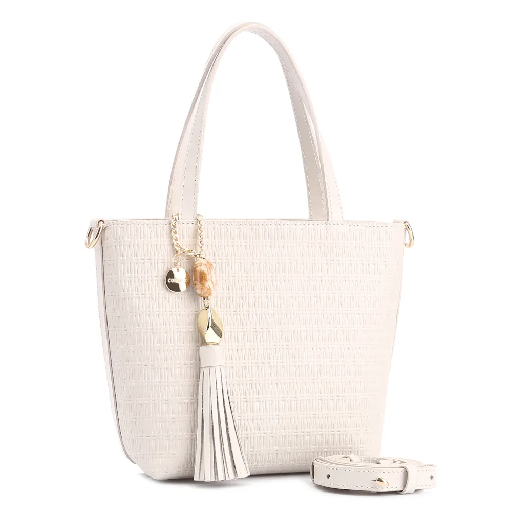 Bolsa Tote Couro Off White - imagem 3