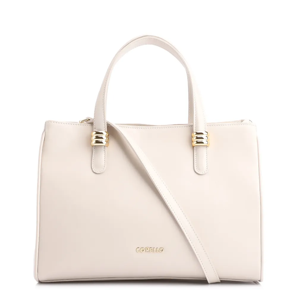 Bolsa Tote Couro Off White