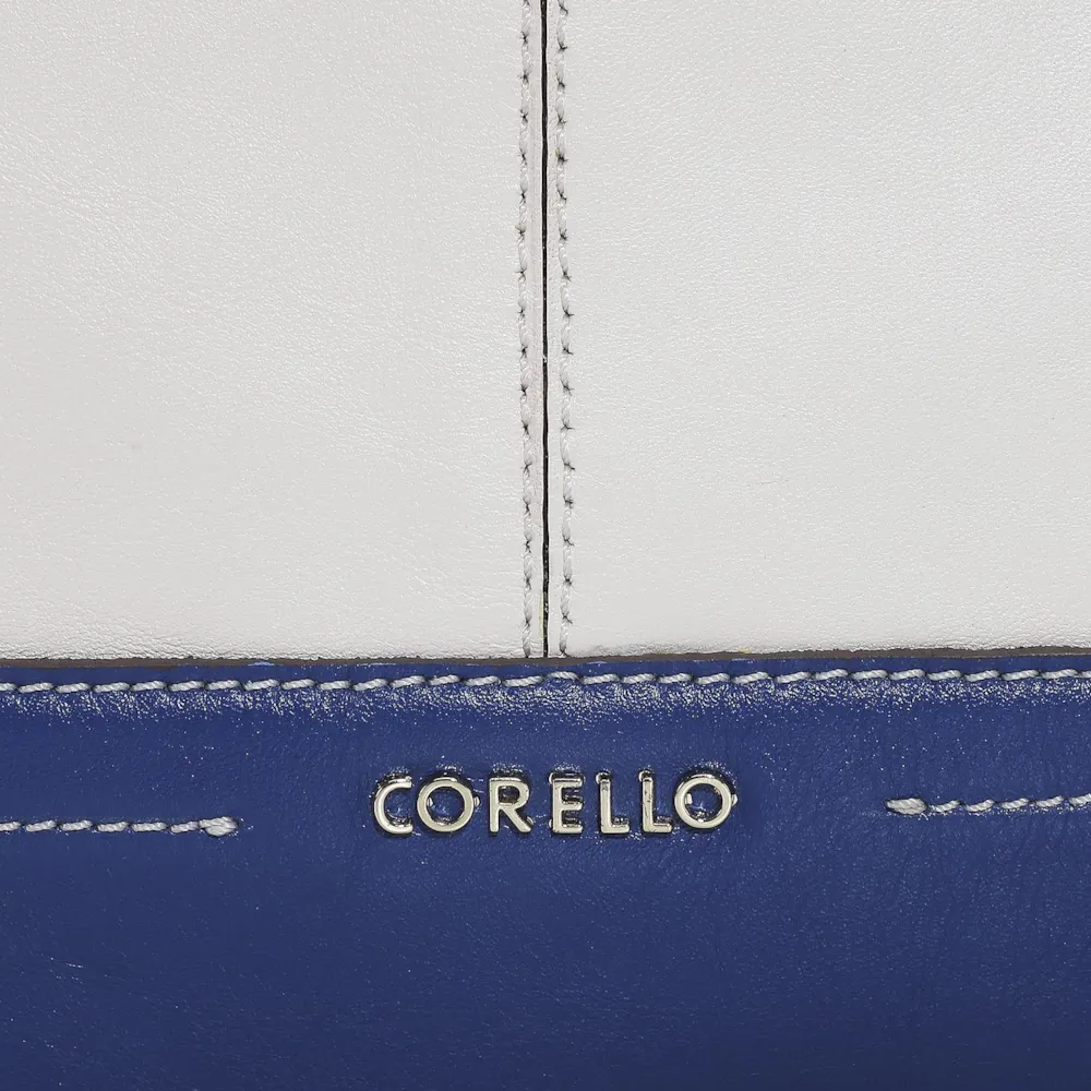 Bolsa Tote Couro Off White/Azul - imagem 6