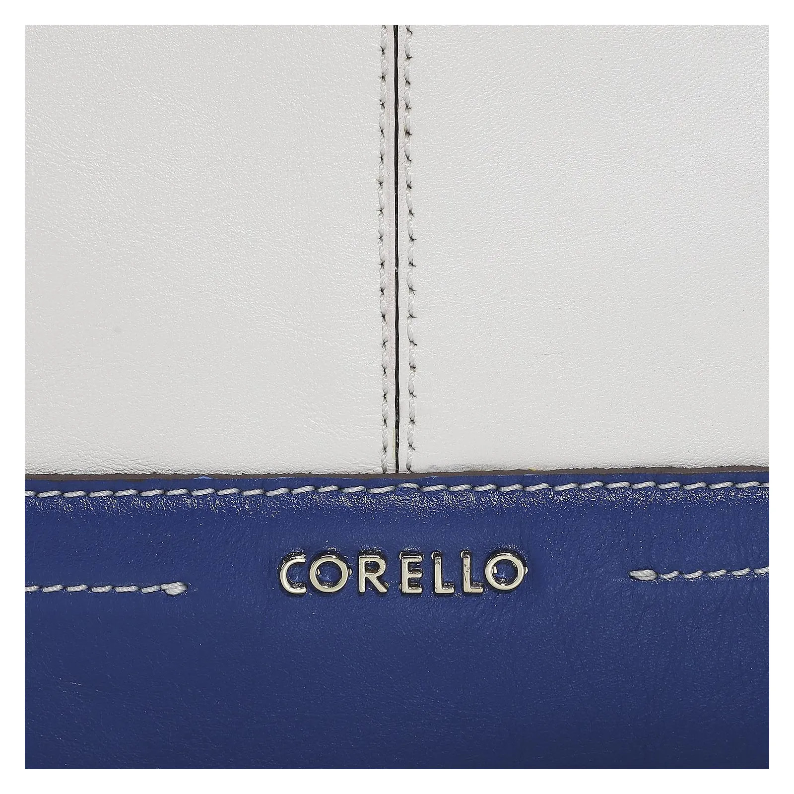 Bolsa Tote Couro Off White/Azul
