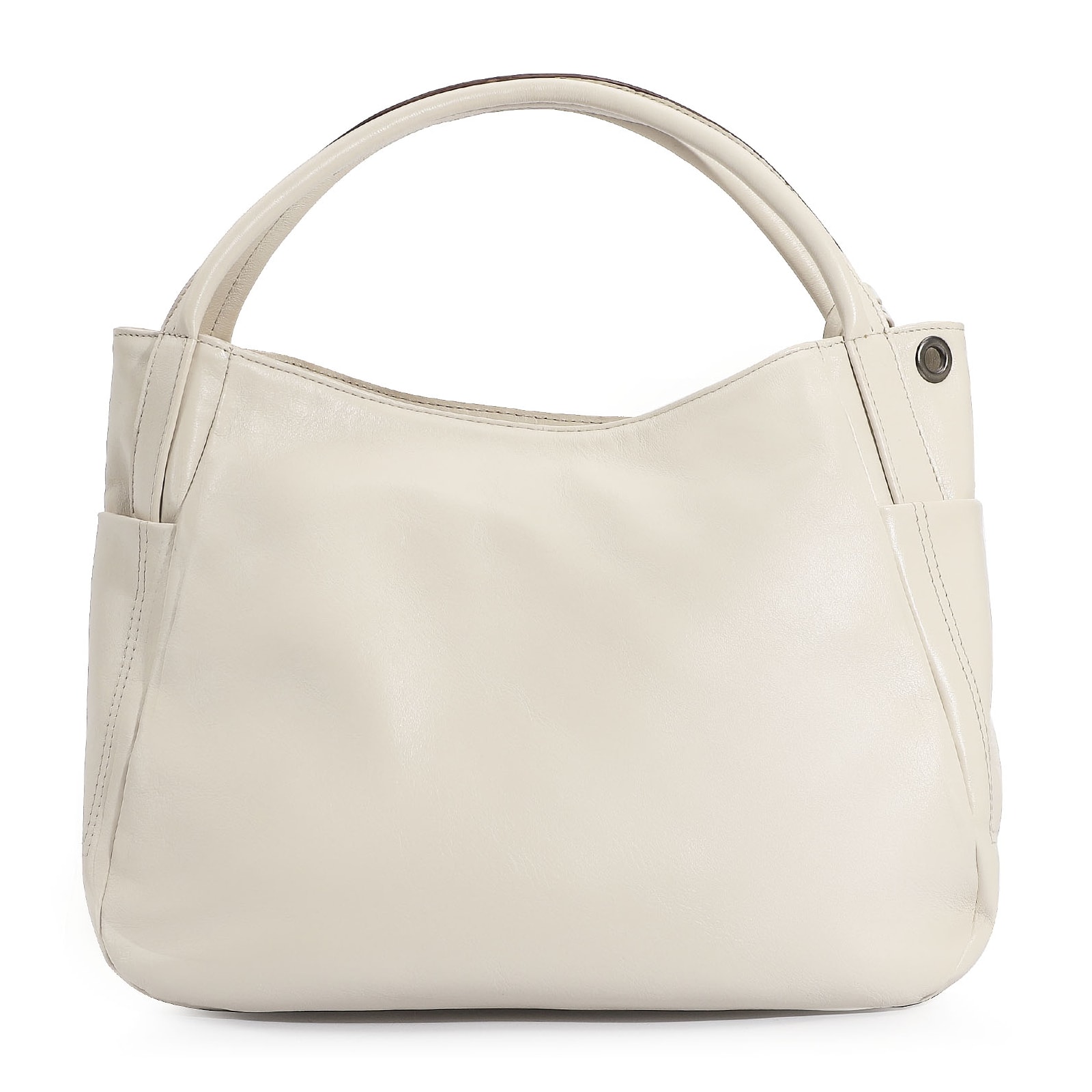 Bolsa Tote Couro Off White/Azul
