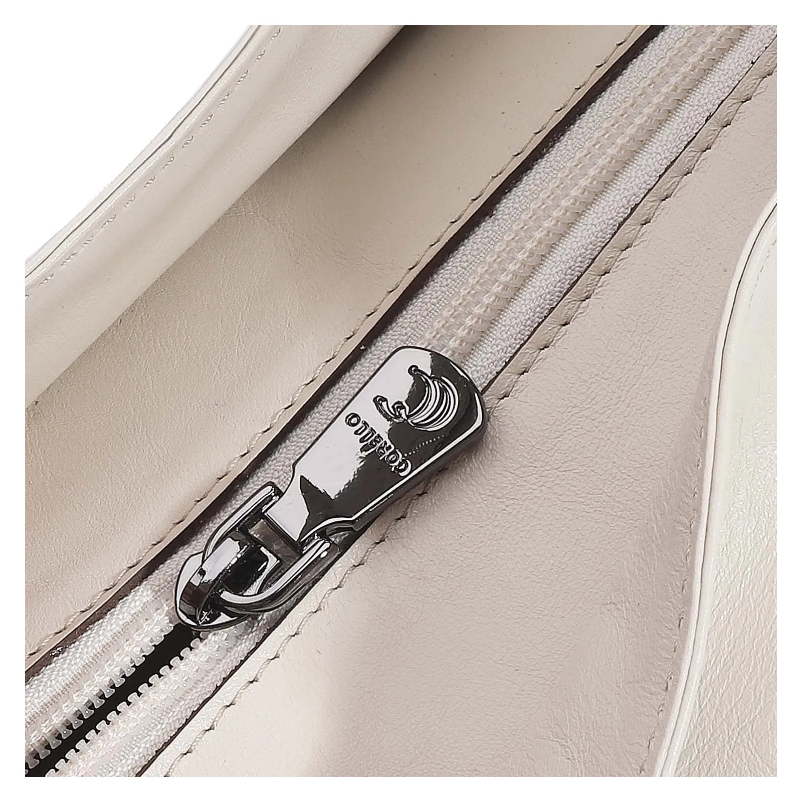 Bolsa Tote Couro Off White/Azul