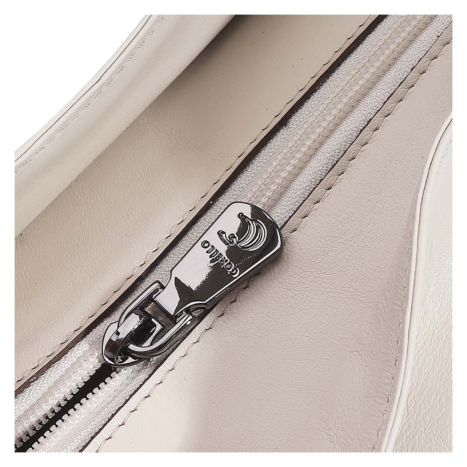 Bolsa Tote Couro Off White/Azul