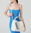 Bolsa Tote Couro Off White/Azul - imagem 9