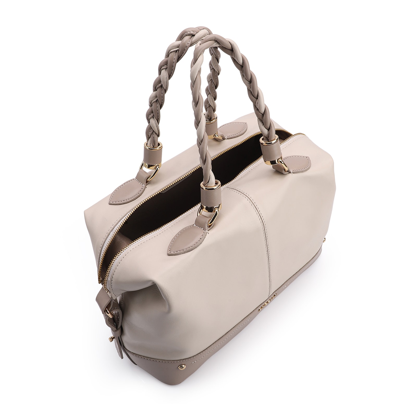 Bolsa Tote Couro Off White/Bege