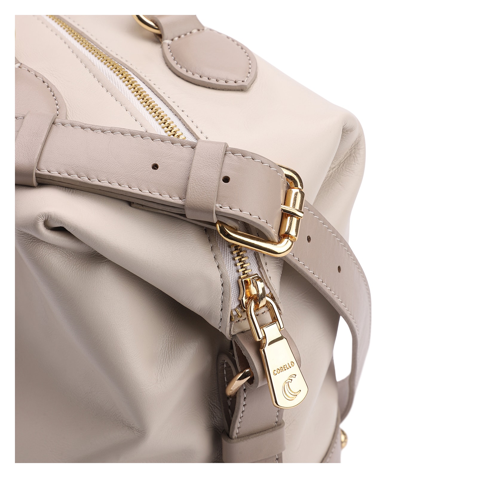 Bolsa Tote Couro Off White/Bege