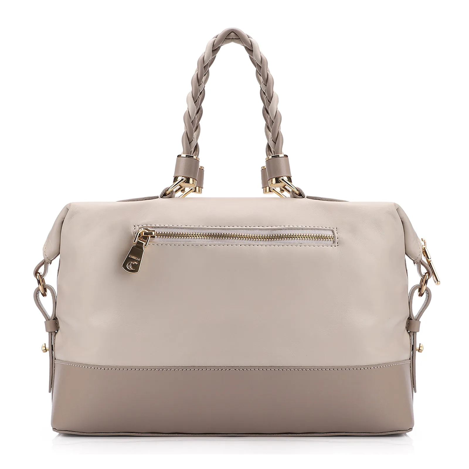 Bolsa Tote Couro Off White/Bege