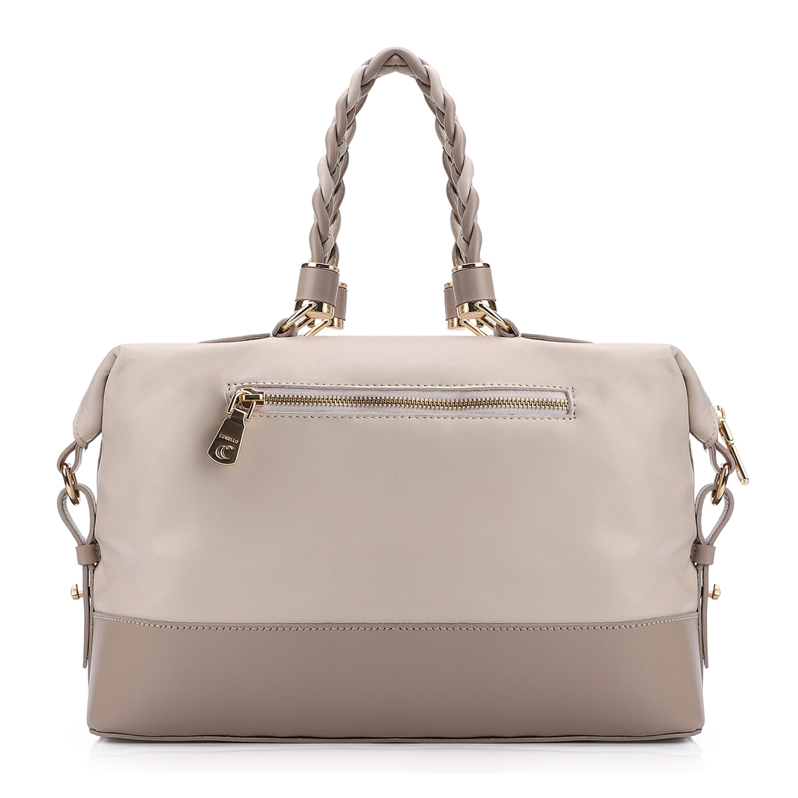 Bolsa Tote Couro Off White/Bege