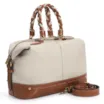 Bolsa Tote Couro Off White/Caramelo - imagem 2