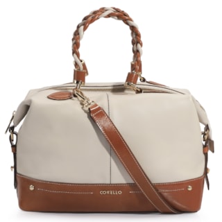 Couro Off White/Caramelo