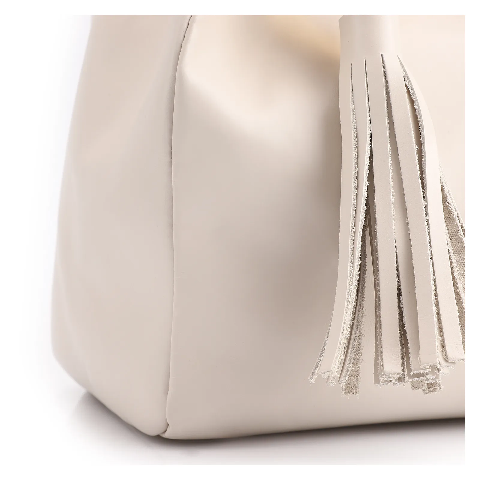 Bolsa Tote Couro Off White/Couro Marrom