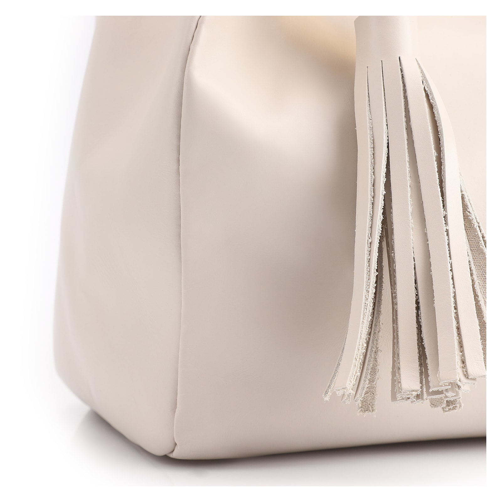 Bolsa Tote Couro Off White/Couro Marrom