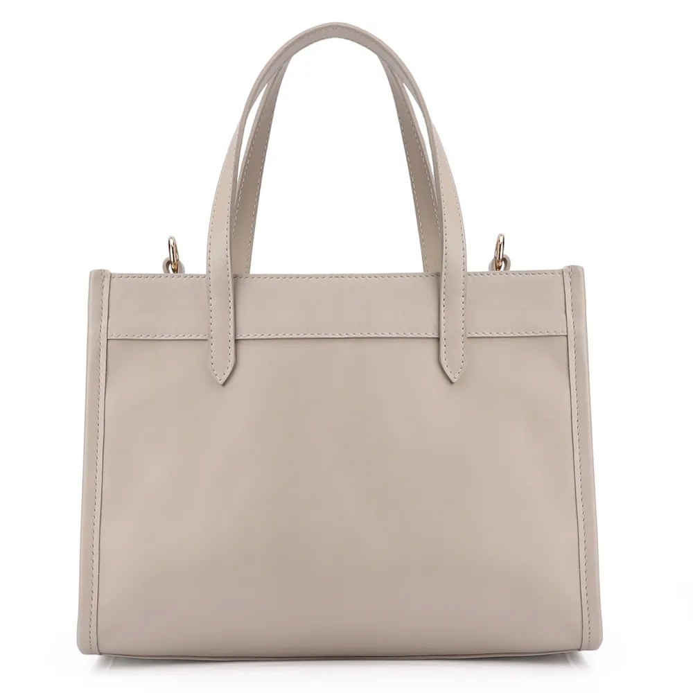 Bolsa Tote Couro Off White/Crochet Off White - imagem 3