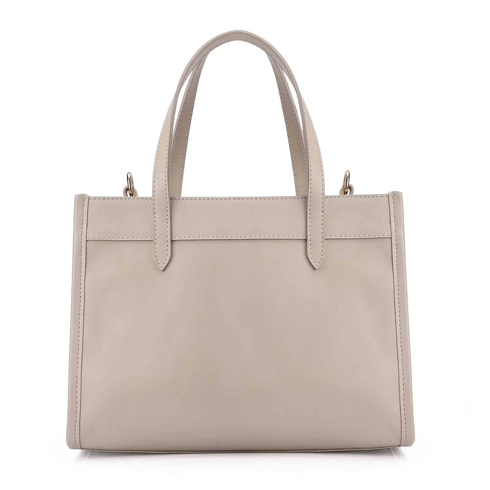 Bolsa Tote Couro Off White/Crochet Off White