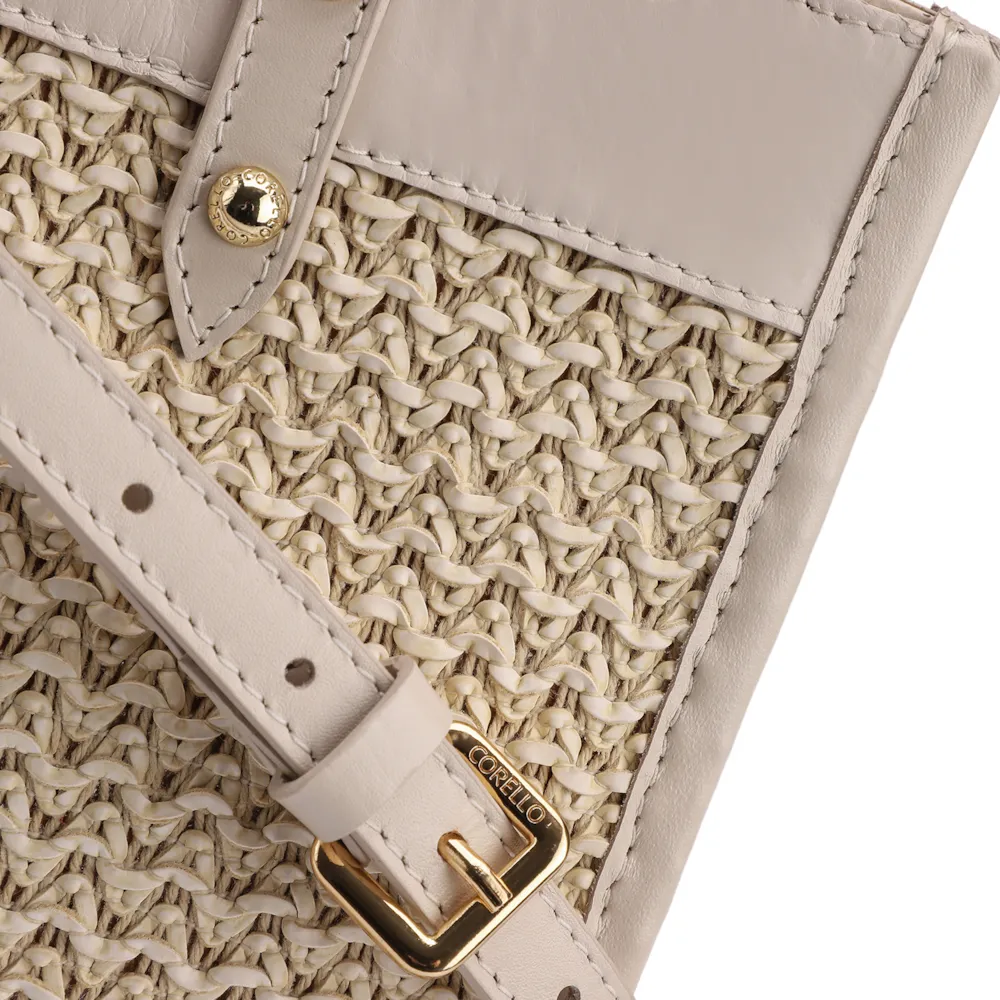 Bolsa Tote Couro Off White/Crochet Off White - imagem 6