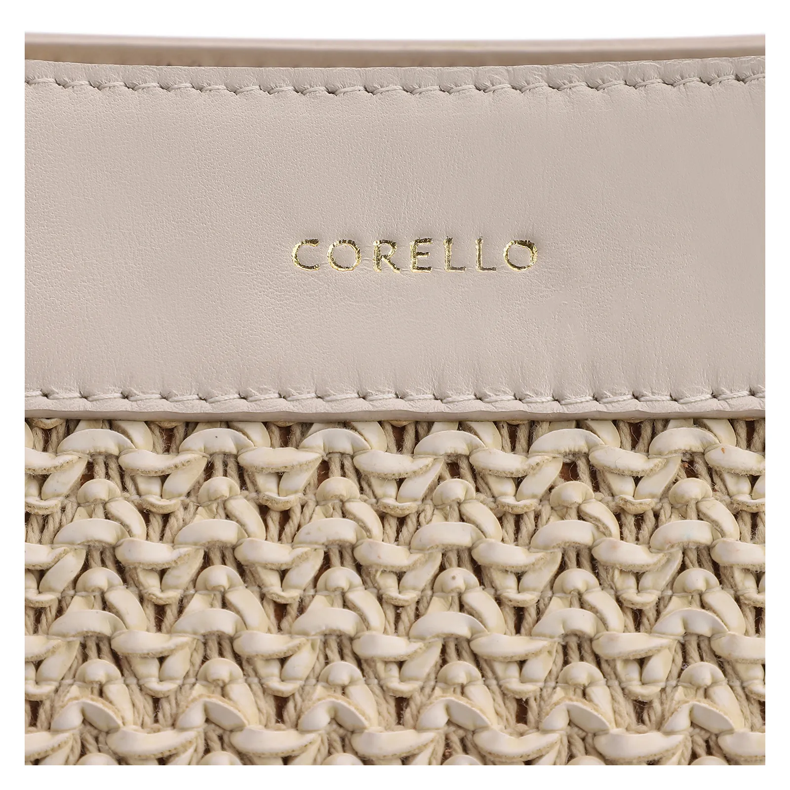 Bolsa Tote Couro Off White/Crochet Off White
