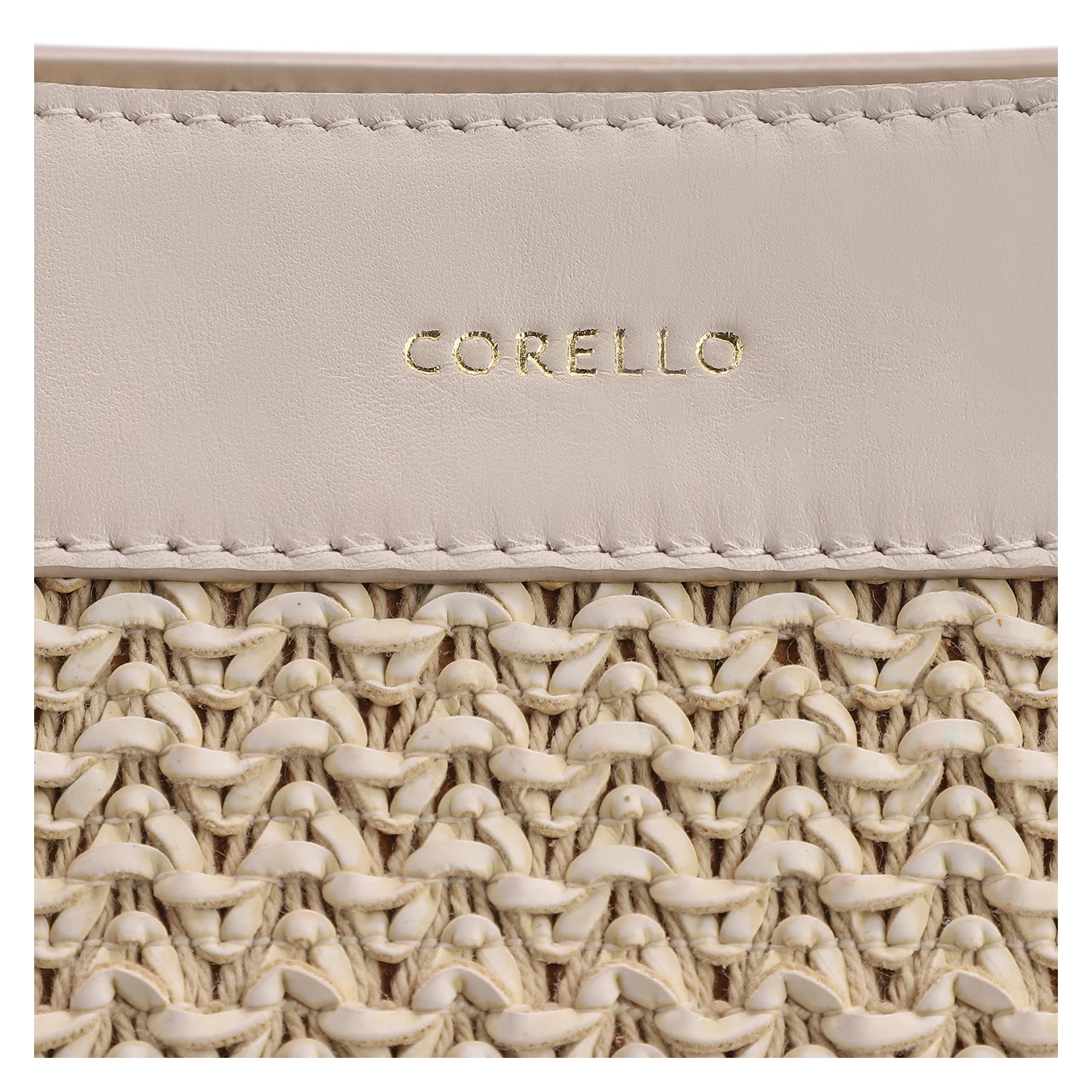Bolsa Tote Couro Off White/Crochet Off White