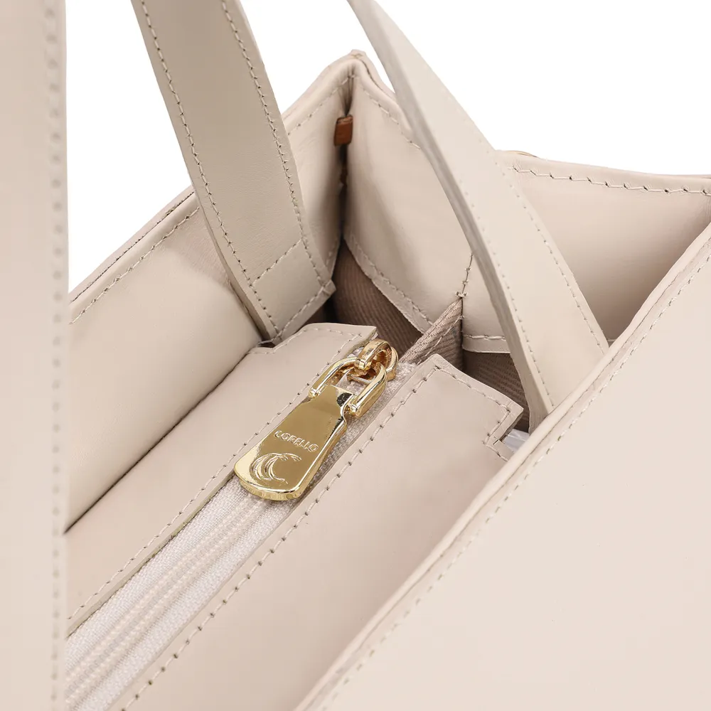 Bolsa Tote Couro Off White/Marrom - imagem 5