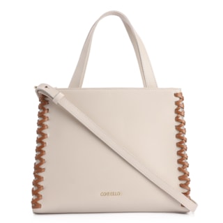 Couro Off White/Marrom