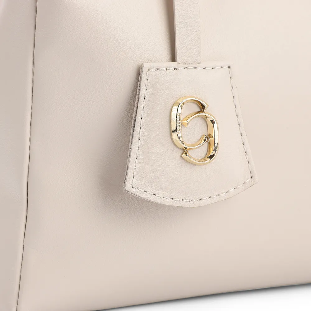 Bolsa Tote Couro Off White/Marrom - imagem 7