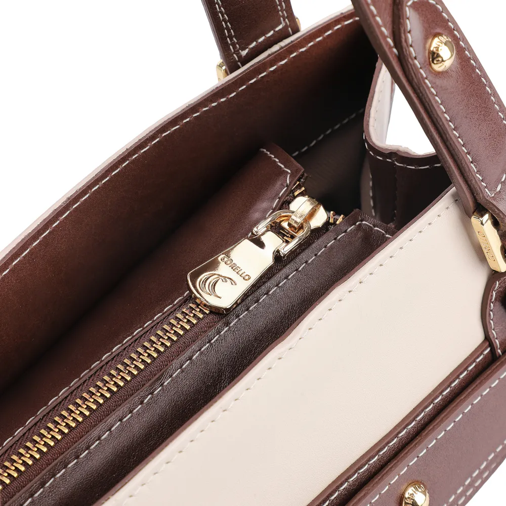 Bolsa Tote Couro Off White/Marrom - imagem 6