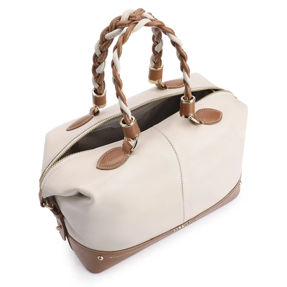 Bolsa Tote Couro Off White/Marrom - imagem 4